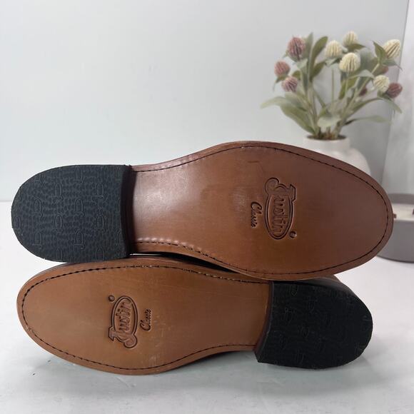 Justin Boots Braswell 10" Roper Cowboy Leather Boots Brown RP3740 Men's 8EE - Picture 8 of 8